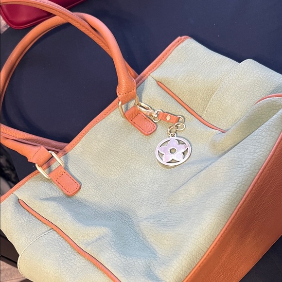 Two-Tone Leather Tote Bag - Picture 1 of 1